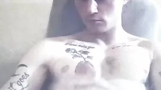Grosse Bite, Bus, Sperme, Gay, Masturbation, Tatouage