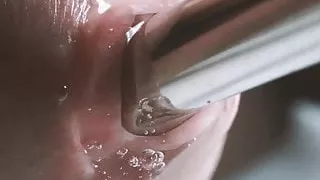 Extremer Schwanz Makro Nahaufnahme mit Gleitmittel und klaffend