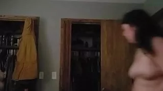 Bbw walking through room before fucking