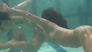 Ivetta and Katka and Barbara hot underwater lesbians