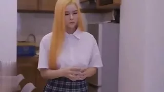 Chinese twitter celebrity college chick licks cum off feet