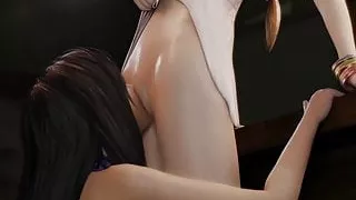 Tifa Lockhart licks Aerith Gainsborough