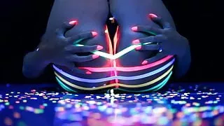 Samantha gets off in this super hot black light solo