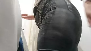 My big ass trying on some leggings in the shop - love it all