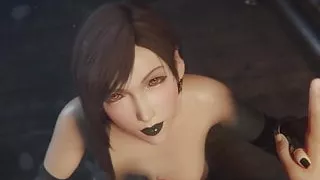 Tifa Lockhart Black Lipstick Blowjob Topless