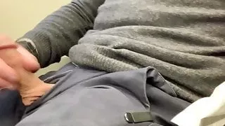 Jerking off my hard cock in public and cumming on the train