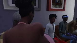 Big Ass Pregnant Black Wife Fucked Next to Husband