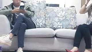 Chinese real whoring, sexy hooker with big tits and a plastic surgery face