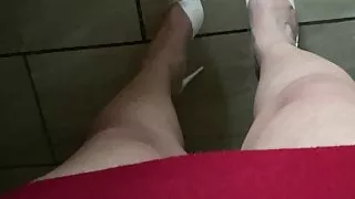 Showing off walk and legs in heels crossdressing adventures