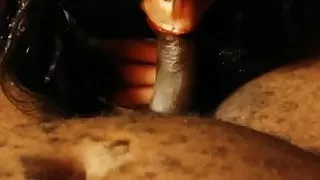 Crossdresser sucking black dick in hotel