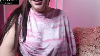 Busty Latina Katy masturbates and sucks her nipples