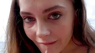 Oral Creampie With Aften Opal at the Beach