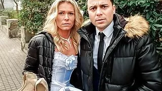 DEBT4k. Slutty wife cheats on husband for cash in front of