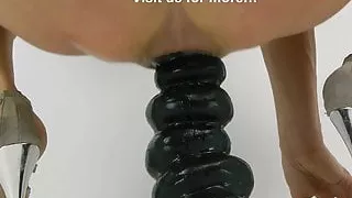 Sexy gypsy with weird dildo in anal hole & prolapse