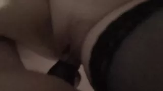 tied up in bed wearing stockings