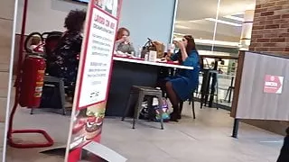 Hot Milf in Black Pantyhose and Boots.