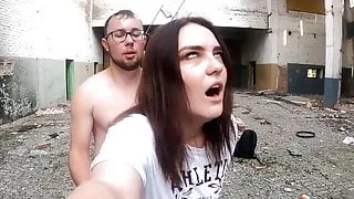 Naughty girl gave a little blowjob and wanted sex (graffiti)