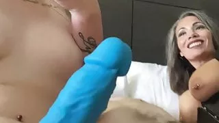 Just playing with the sub's cock