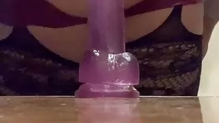 Big booty tranny rides a rubber cock Eva Jensen