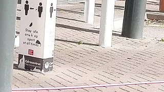 Step mom outdoor fucking step son in the car park