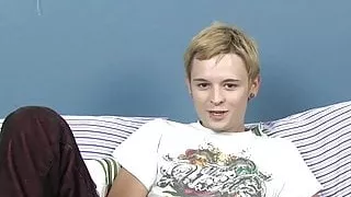 Inked twink Miles jerking off and stuffing dildo in his ass