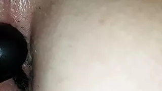 Butthole is fucked by a ball plug