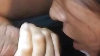 teen gives tired boyfriend  rimjob after work