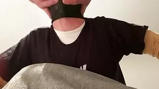 Fag cocksucker taking another load from his straight alpha