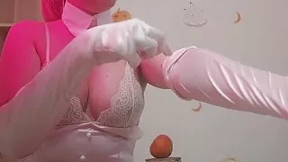 Horny Bunny Plays with Vibrator on the Eve of Halloween