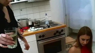 slaves must drink pee at german femdom piss party