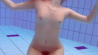 So beautiful girl in the pool