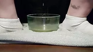 Purple underwear getting wet