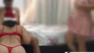 Made him fuck Santa in front of me