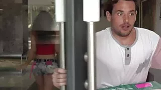 A pizza delivery turns into step-siblings fucking