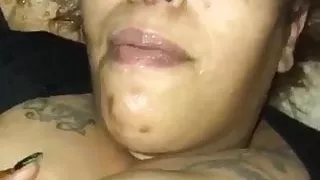 Bbw takes on huge facial