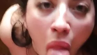 Slut choking on cock