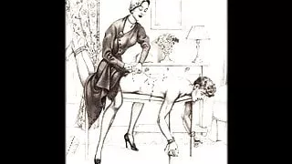 Spanking art Vintage