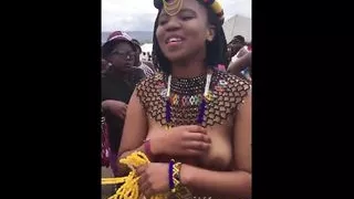 Busty South African girls singing and dancing topless