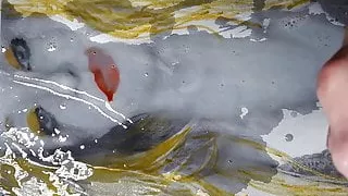 blonde cumslut covered with sperm