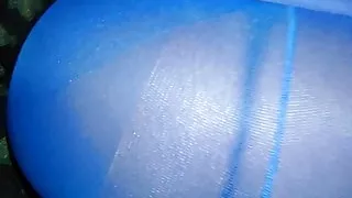 Cheating wife in blue tights gets anal creampie