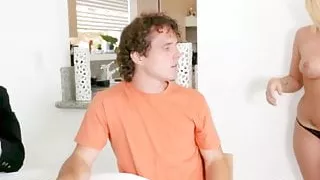 Sinful blondie Bailey Brooke sucking and riding big fat dick