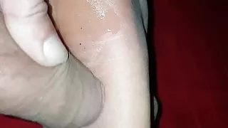 Cum on her nice soles 13