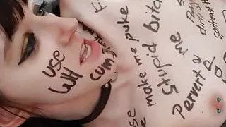 Full Bodywriting Slut fucked hard