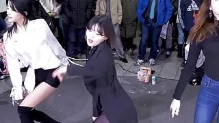 Asian dance show Black pantyhose 5