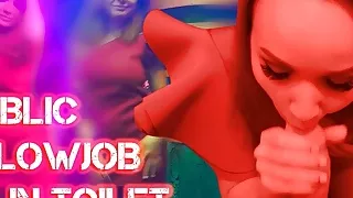 Horny Babe Passionately Blowjob Big Cock Stranger In Toilet