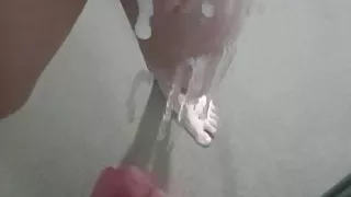 Big cumshot on mirror