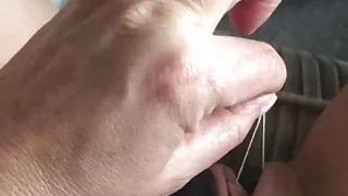 Blonde taking her egg out of her pussy