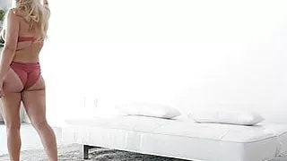 Thick blonde with nice round ass fucks during her audition