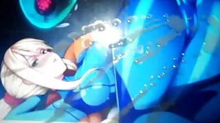 Samus Aran SoP - Sperma Tribut auf ihrem Gesicht und RIESENARSCH