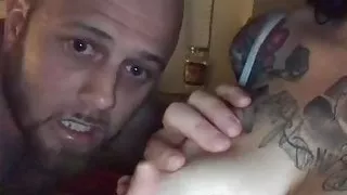 Milking girl friends tits